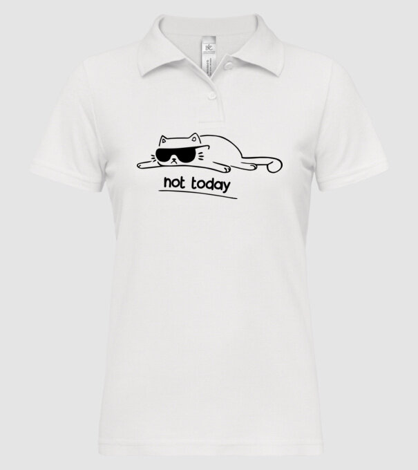 not today kitty model alb pe tricou