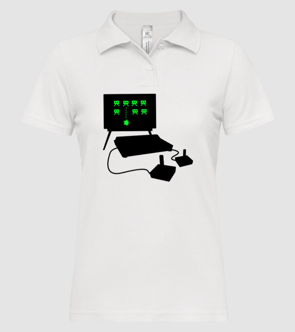 Oldschool Gamer model alb pe tricou