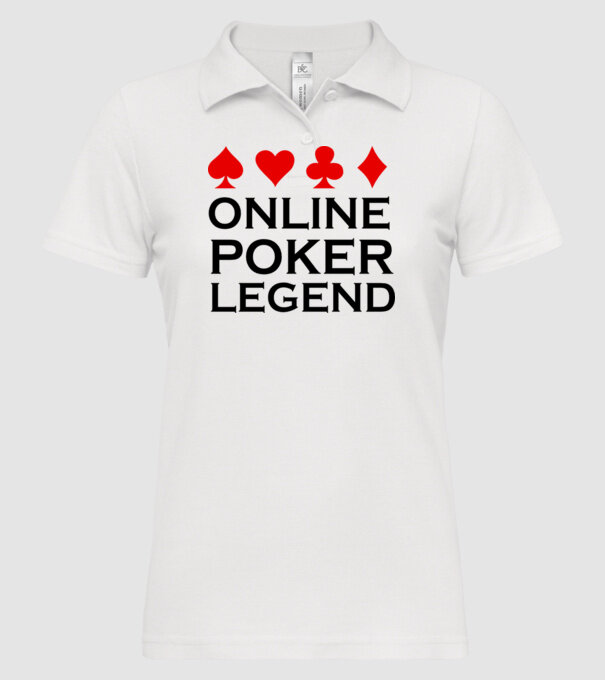 Online Poker Legend model alb pe tricou
