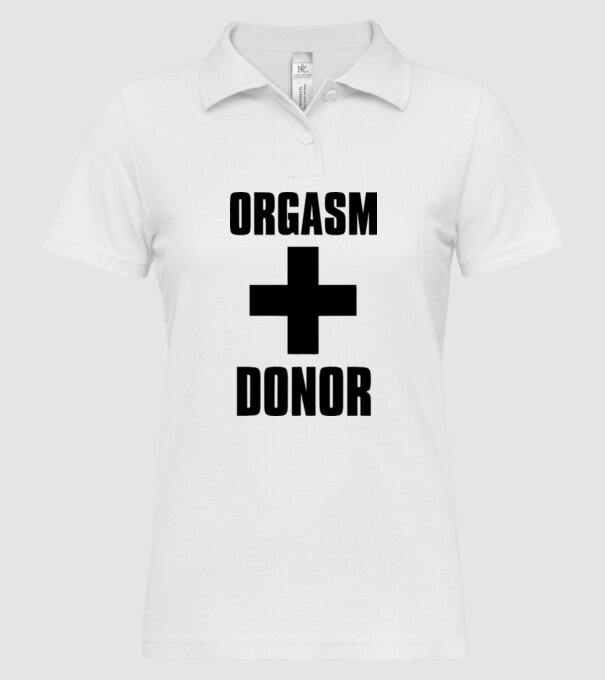orgasm donor model alb pe tricou