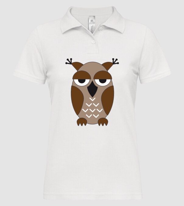 Owl model alb pe tricou