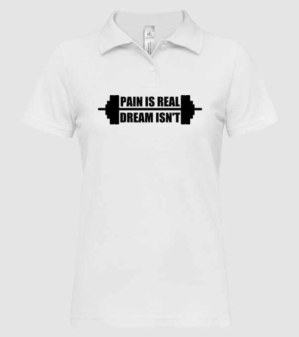 Pain is real model alb pe tricou