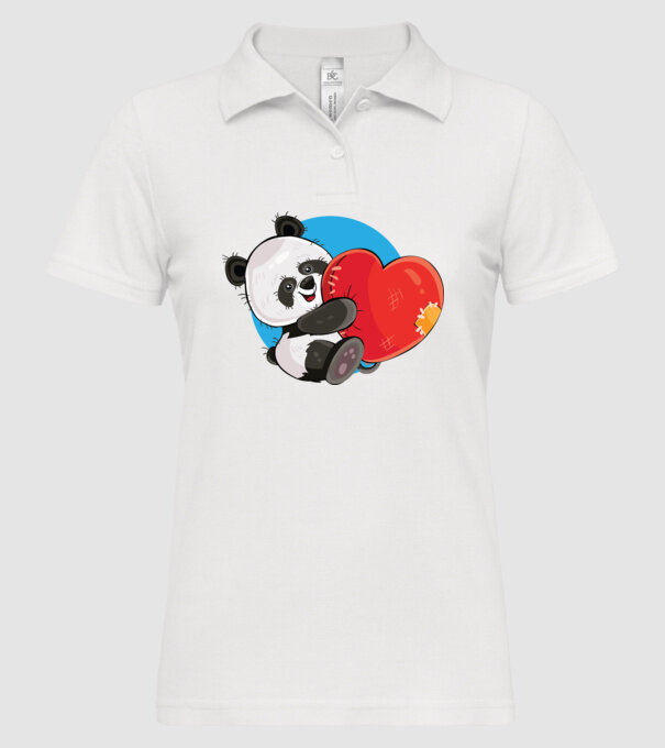 Dragoste panda model alb pe tricou