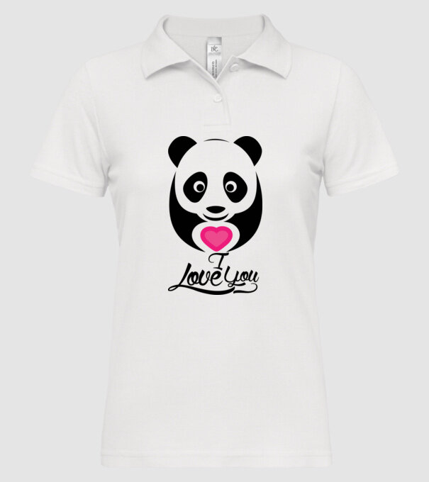 PandaHeart model alb pe tricou