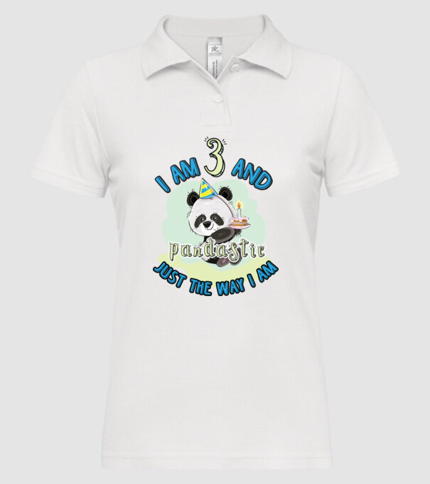 PANDASTIC 3 model alb pe tricou