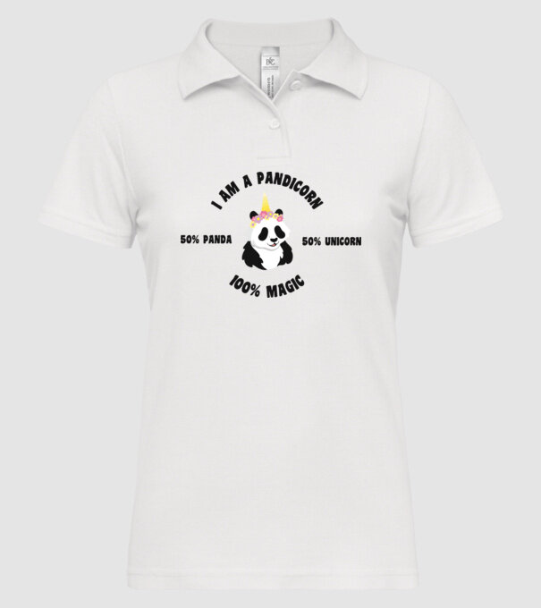 Pandicorn model alb pe tricou