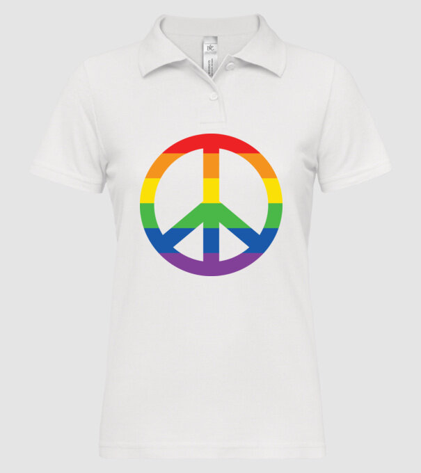 Peace pride model alb pe tricou