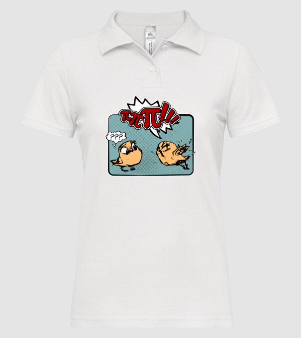 Pi Pi model alb pe tricou