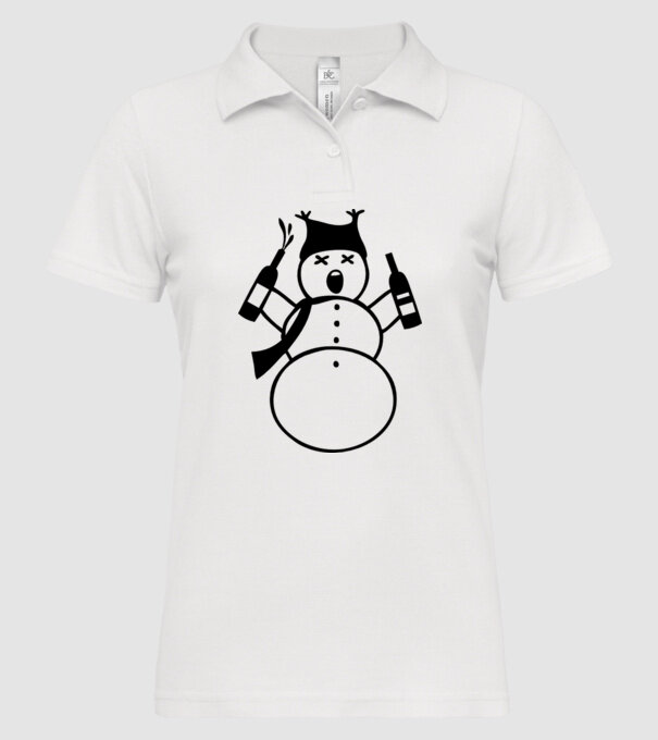 Om de zăpadă beat model alb pe tricou