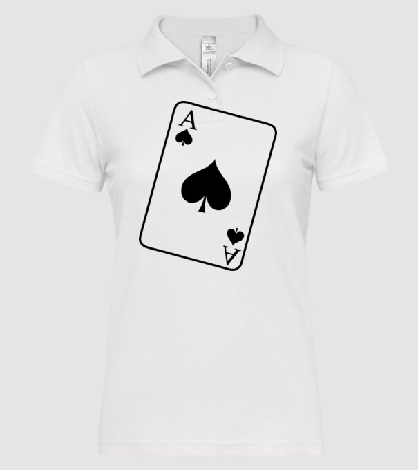 As de pică model alb pe tricou