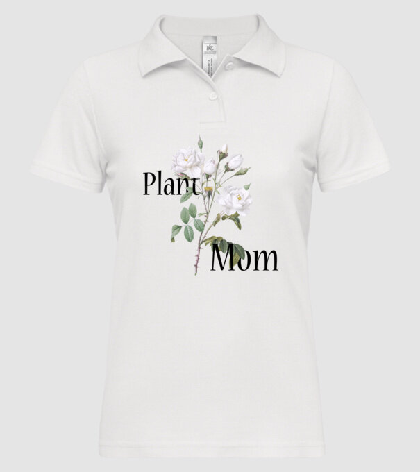 Plant mom model alb pe tricou