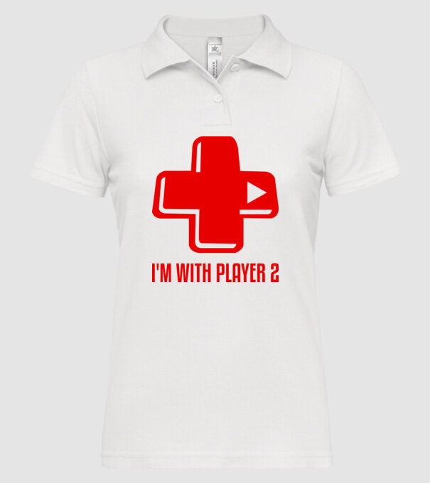 player 2 model alb pe tricou