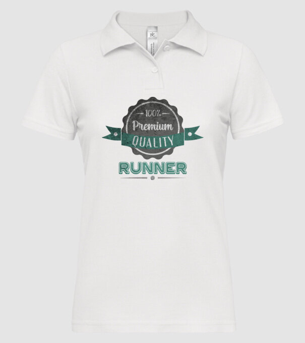 Calitate premium Alergător model alb pe tricou