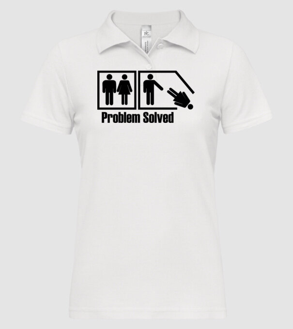 Problem solved model alb pe tricou