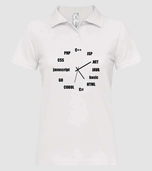 Programmer clock model alb pe tricou
