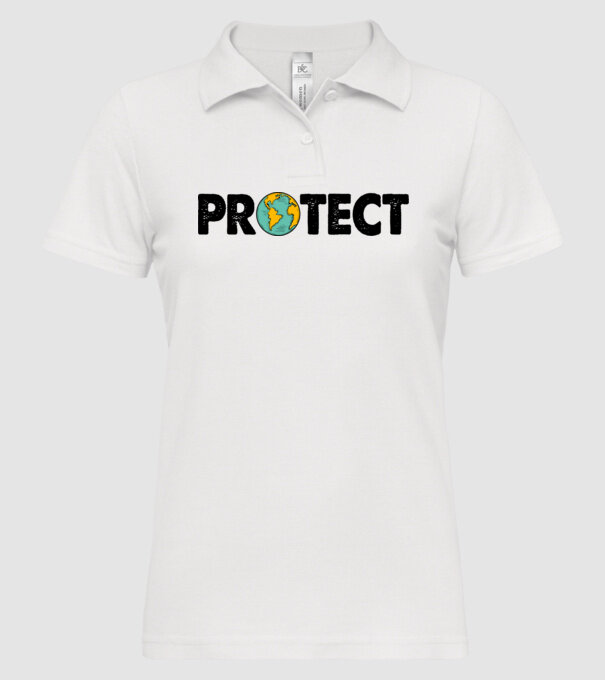 Protect earth model alb pe tricou