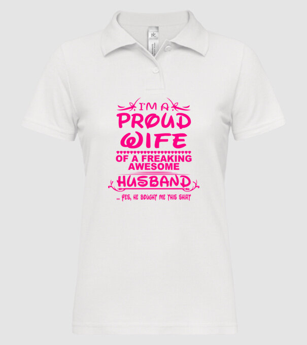 Proud wife model alb pe tricou