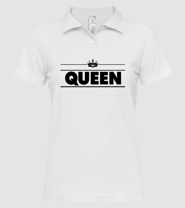 Queen model alb pe tricou