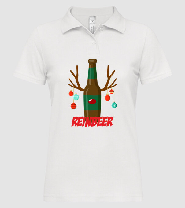 Bere REINBEER model alb pe tricou