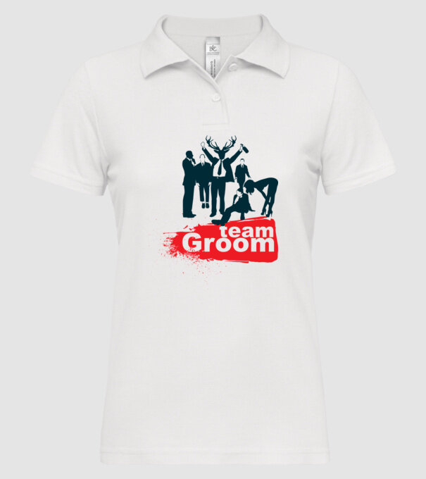 Reservoir Groom Team model alb pe tricou