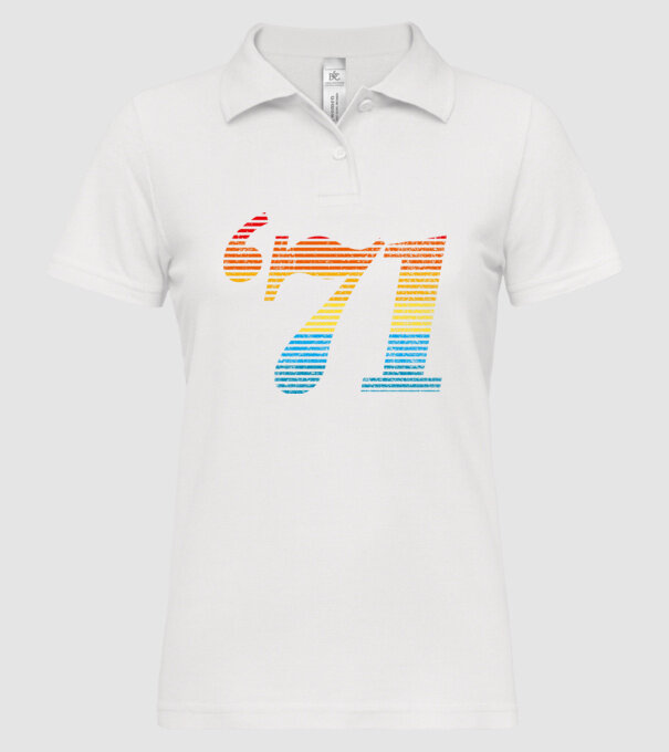 Retro Birthday 1971 model alb pe tricou