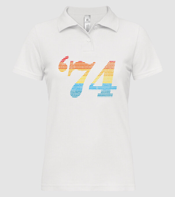 Retro Birthday 1974 model alb pe tricou