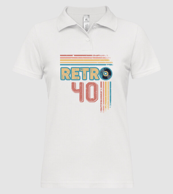 Retro 40 Birthday model alb pe tricou