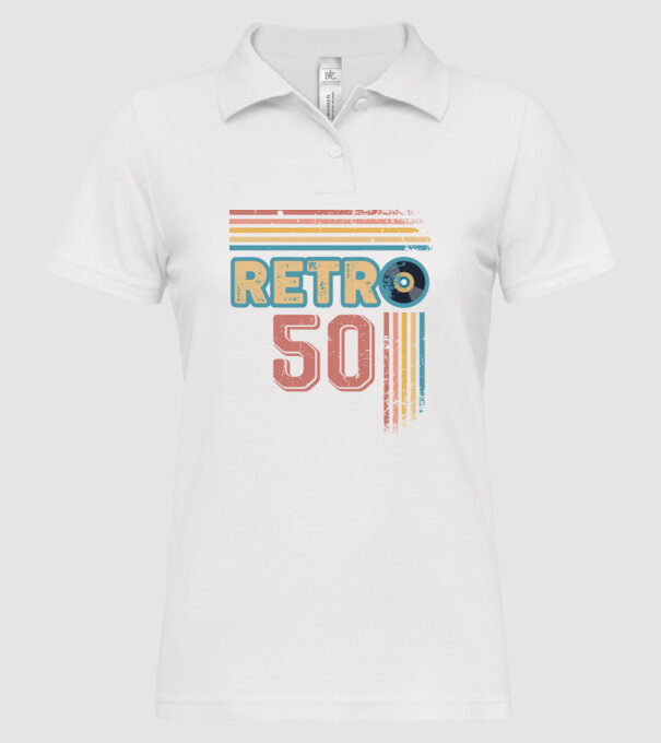 Retro 50 Birthday model alb pe tricou