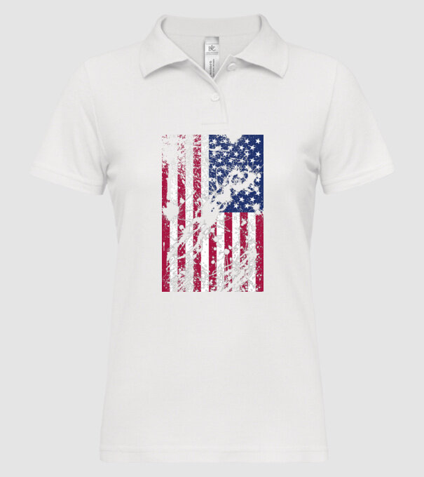 ripped flag U.S. model alb pe tricou