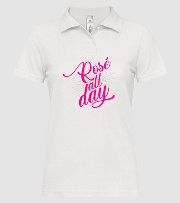 Rosé all day model alb pe tricou