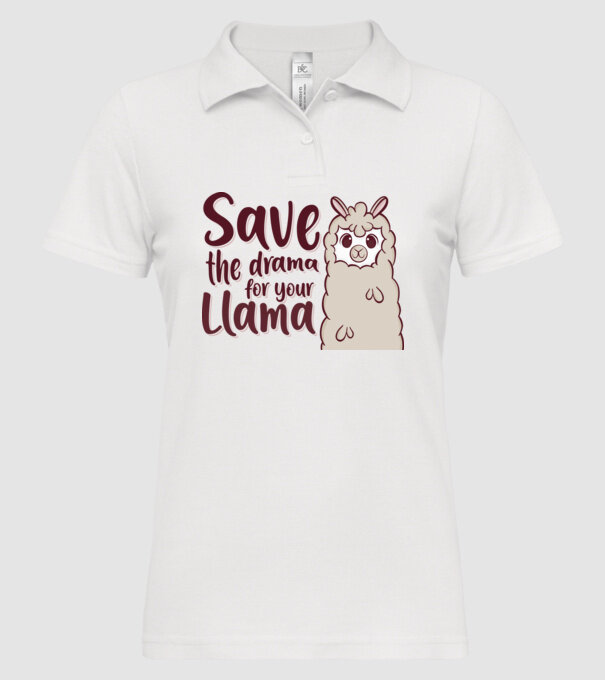 Save the drama from the llama model alb pe tricou
