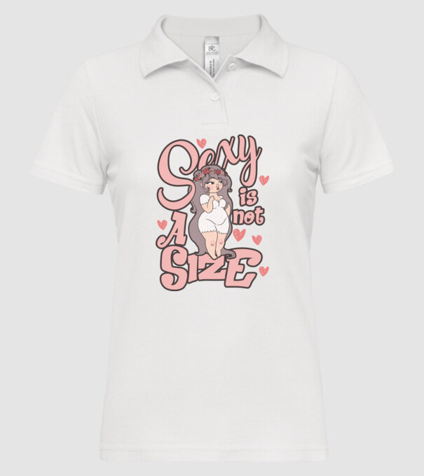 Sexy is not a size cutie model alb pe tricou