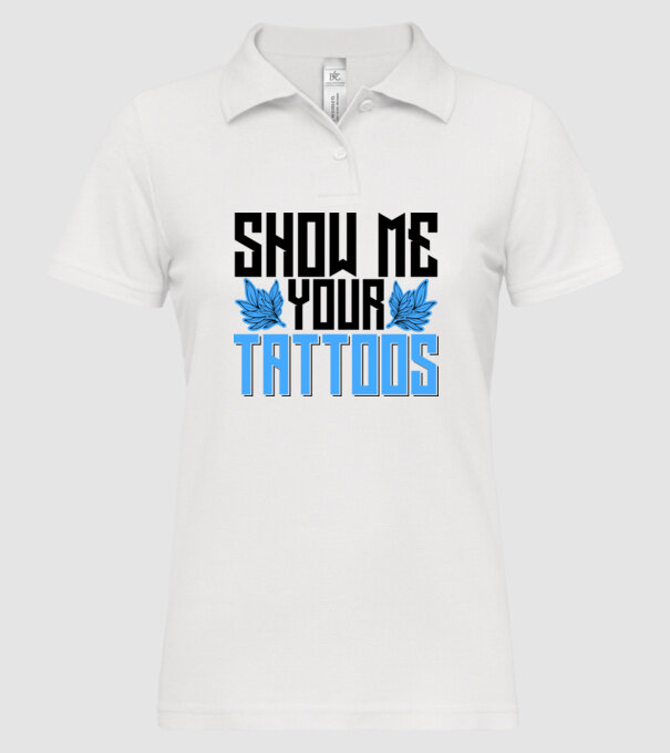 Show me your tattoos model alb pe tricou