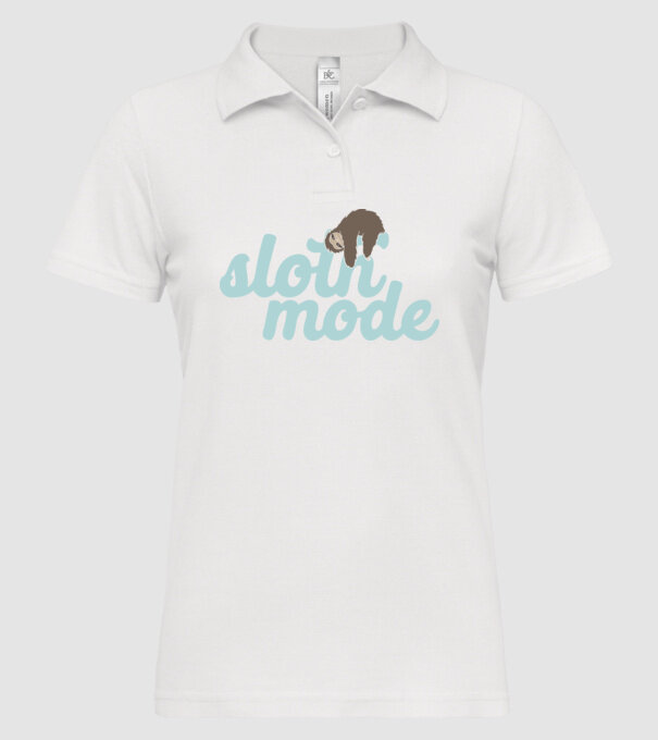 Sloth mode model alb pe tricou