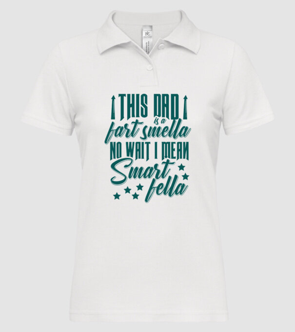 Smart fella dad model alb pe tricou