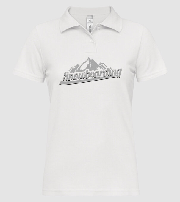 Snowboarding model alb pe tricou