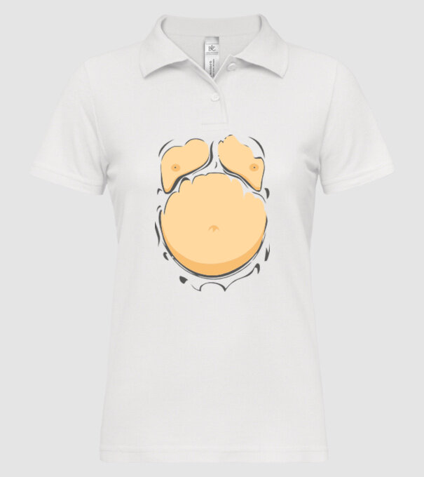 Burtă de bere model alb pe tricou