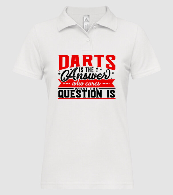 Sport is the answer DARTS model alb pe tricou