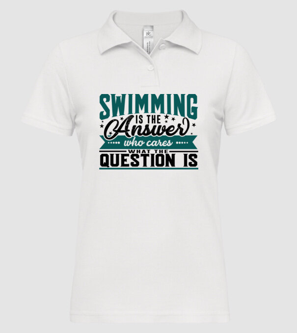 Sport is the answer ÎNOTĂTOR model alb pe tricou