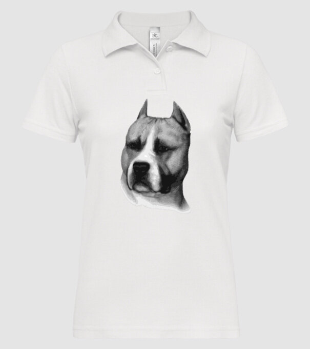 Staffordshire Terrier model alb pe tricou
