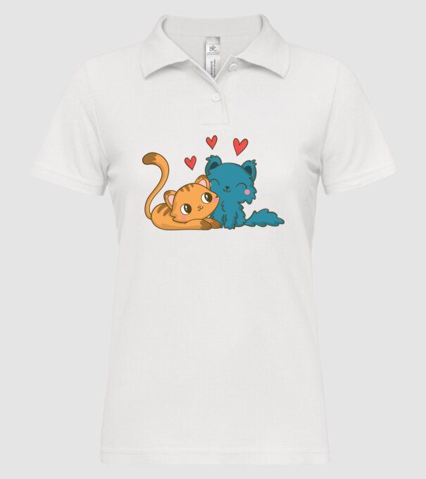 PISICUȚE ÎNDRĂGOSTITE 1 model alb pe tricou