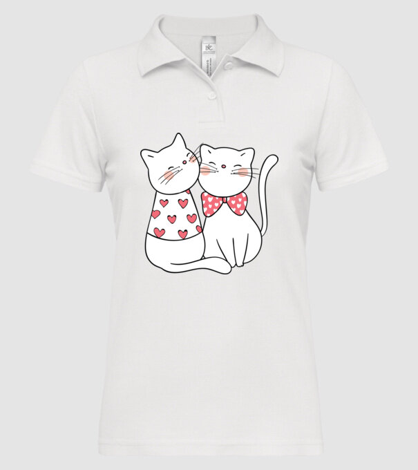 PISICUȚE ÎNDRĂGOSTITE 5 model alb pe tricou
