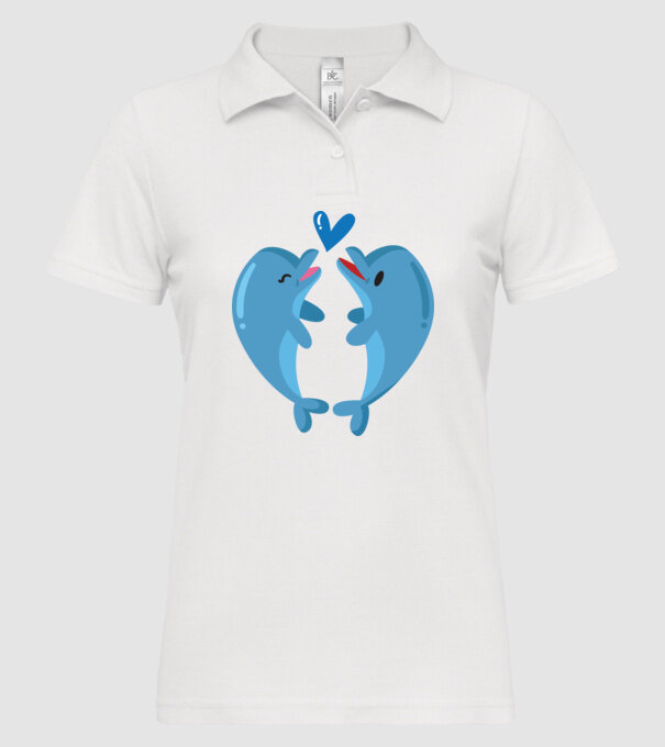 DELFINI ÎNDRĂGOSTIȚI model alb pe tricou