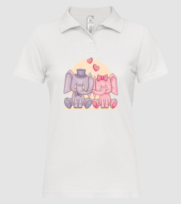 ELEFANȚI ÎNDRĂGOSTIȚI model alb pe tricou