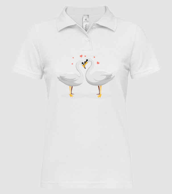 LEBEDE ÎNDRĂGOSTITE model alb pe tricou