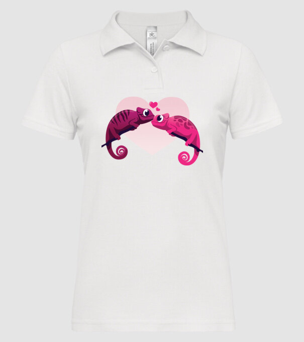 CAMELEONI ÎNDRĂGOSTIȚI model alb pe tricou