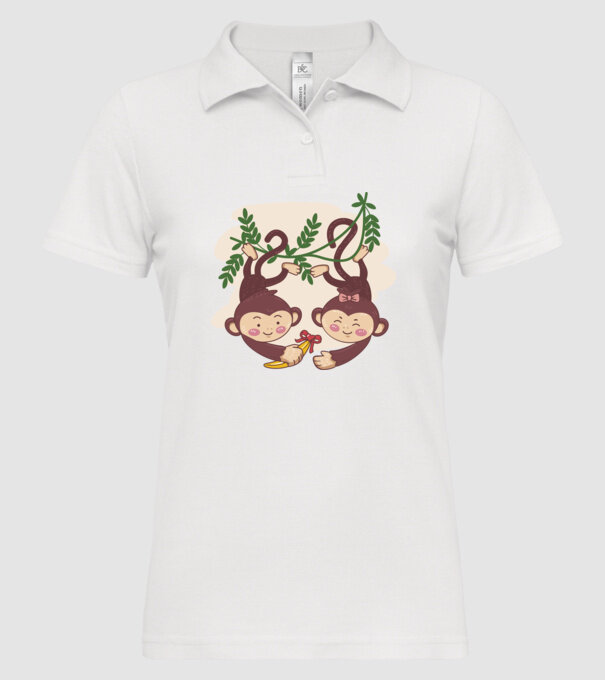 MAIMUȚE ÎNDRĂGOSTITE model alb pe tricou