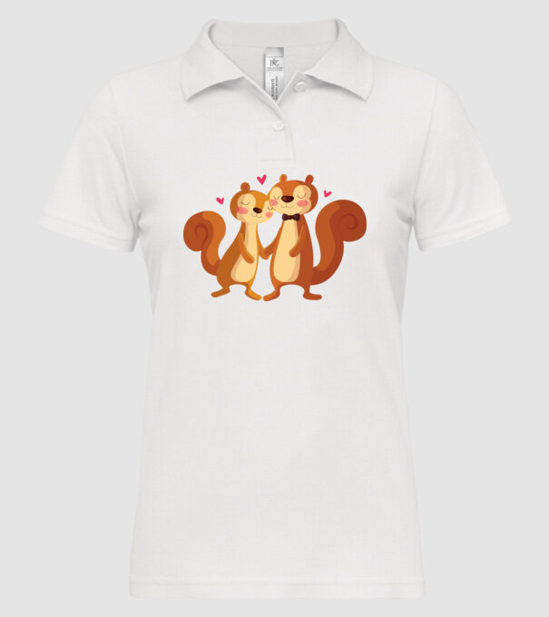 VEVERIȚE ÎNDRĂGOSTITE model alb pe tricou