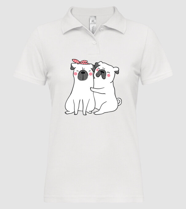 MOPȘI ÎNDRĂGOSTIȚI model alb pe tricou