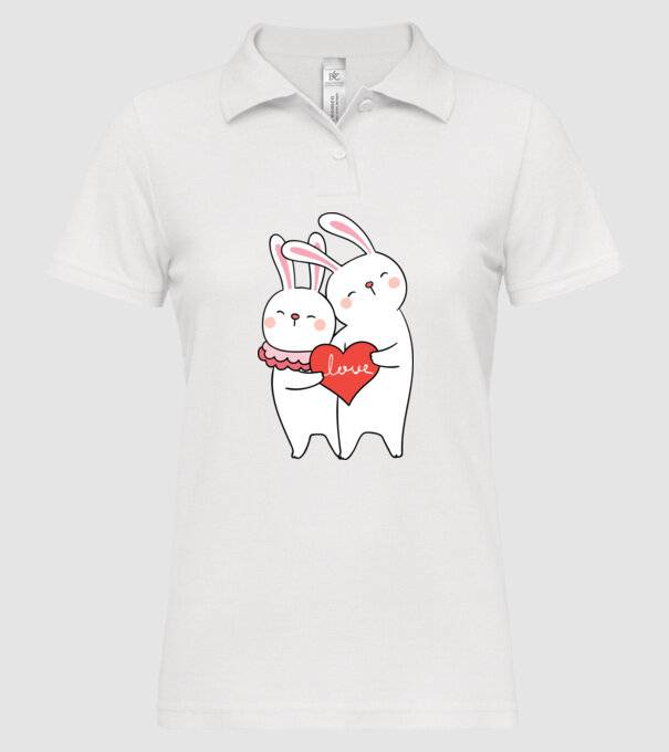 IEPURAȘI ÎNDRĂGOSTIȚI 2 model alb pe tricou